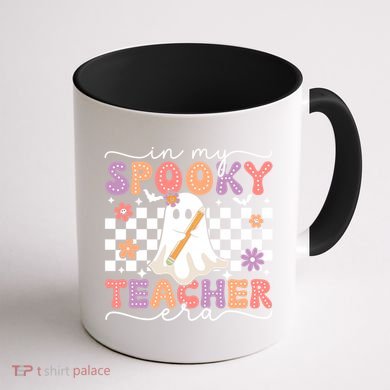 In My Spooky Teacher Era Retro Ghost Halloween Spooky Season Cool Gift Coffee Mug back