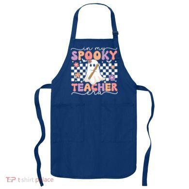 In My Spooky Teacher Era Retro Ghost Halloween Spooky Season Cool Gift Apron