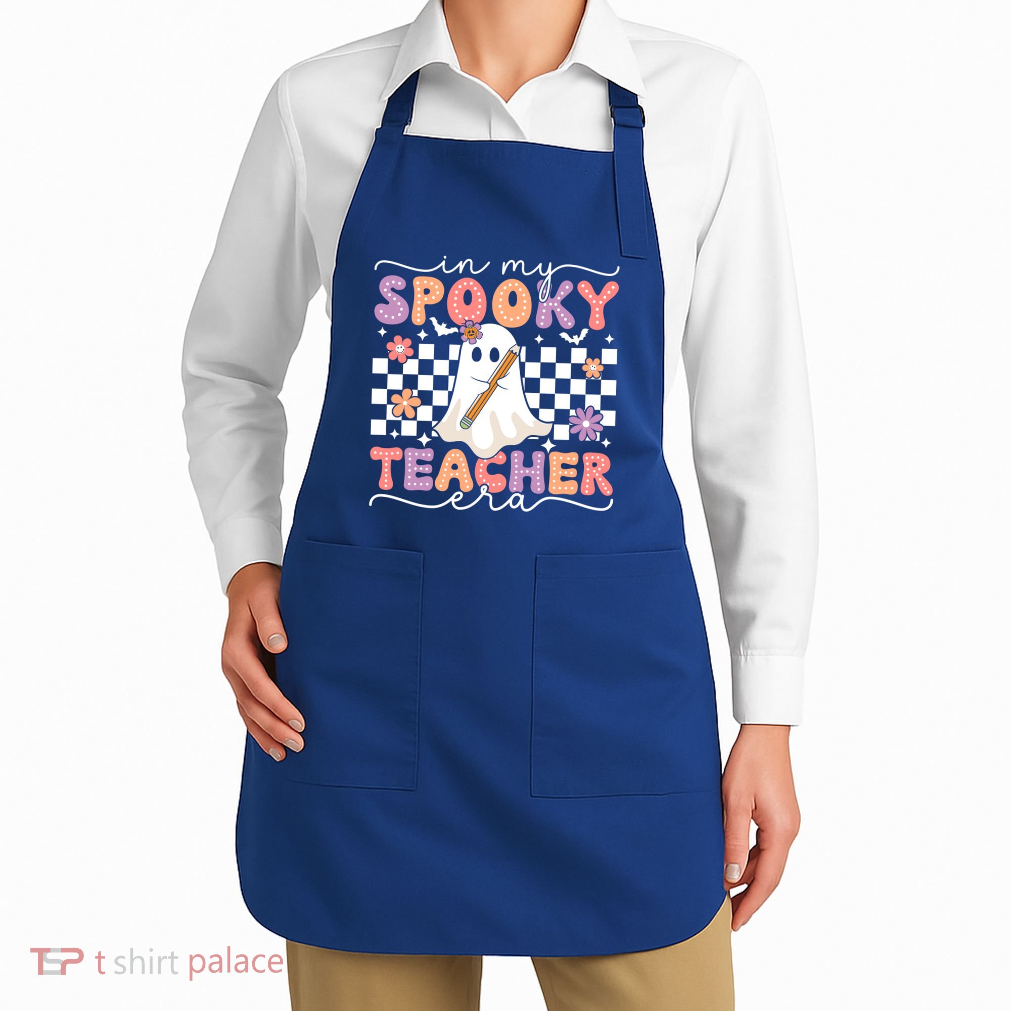 In My Spooky Teacher Era Retro Ghost Halloween Spooky Season Cool Gift Apron