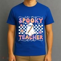 In My Spooky Teacher Era Retro Ghost Halloween Spooky Season Cool Gift T-Shirt thumb 3
