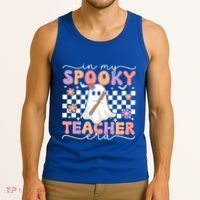 In My Spooky Teacher Era Retro Ghost Halloween Spooky Season Cool Gift Tank Top thumb 3