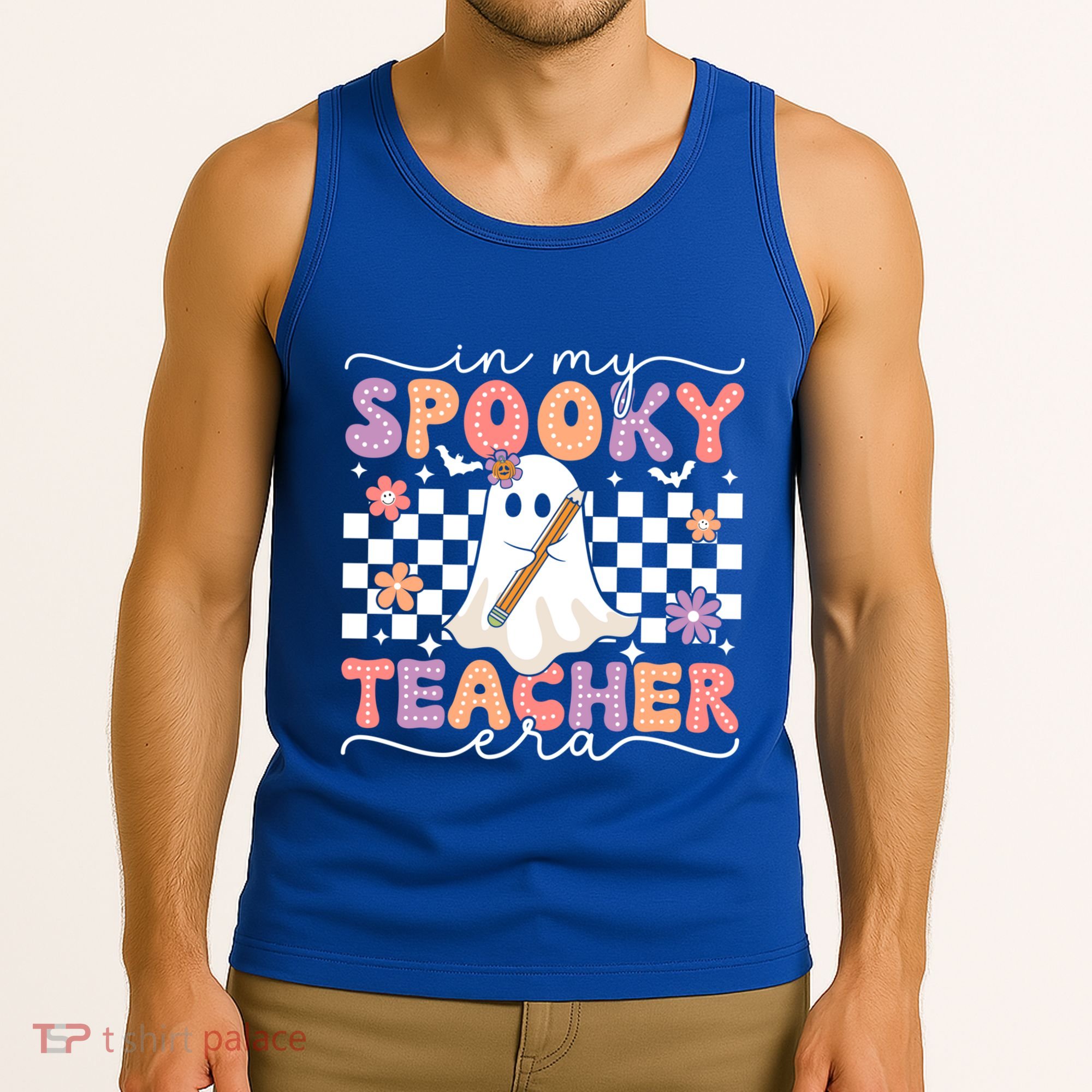 In My Spooky Teacher Era Retro Ghost Halloween Spooky Season Cool Gift Tank Top