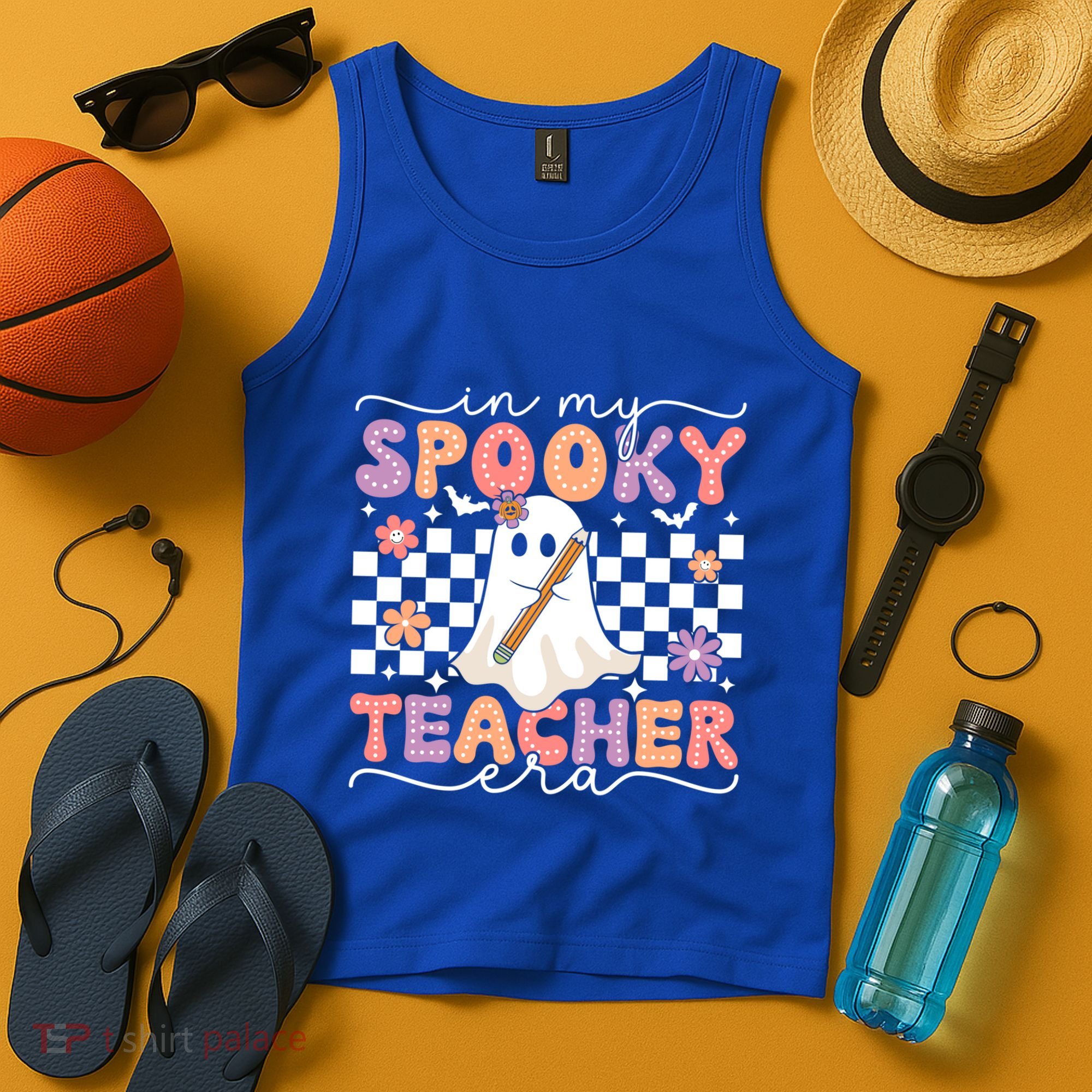 In My Spooky Teacher Era Retro Ghost Halloween Spooky Season Cool Gift Tank Top