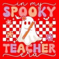 In My Spooky Teacher Era Retro Ghost Halloween Spooky Season Cool Gift Santa Hat thumb 1