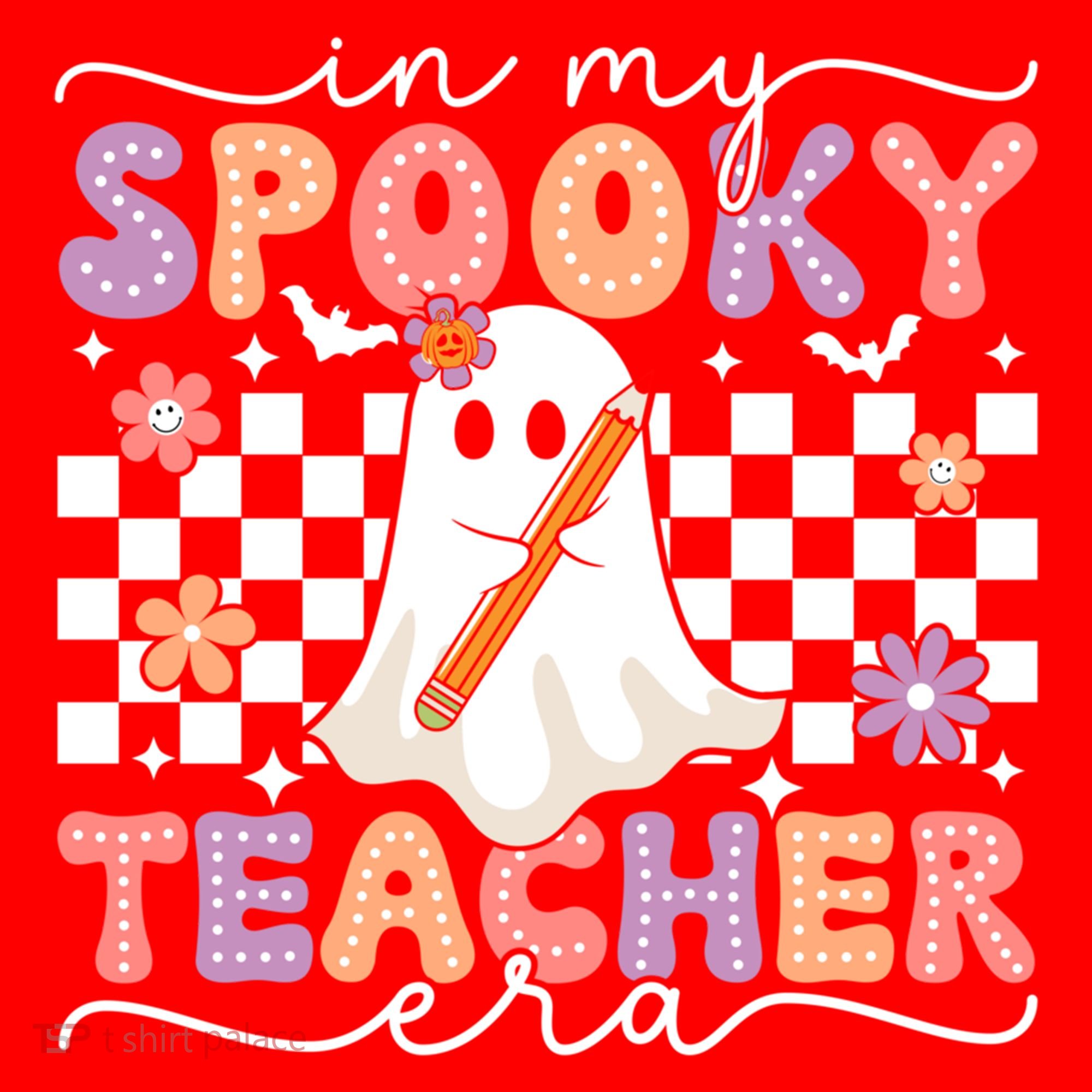 In My Spooky Teacher Era Retro Ghost Halloween Spooky Season Cool Gift Santa Hat