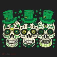 Irish Mexican Sugar Skull Leprechauns Cool St Patricks Day Women's Sweatshirt thumb 2