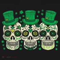 Irish Mexican Sugar Skull Leprechauns Cool St Patricks Day Doggie Tank thumb 4