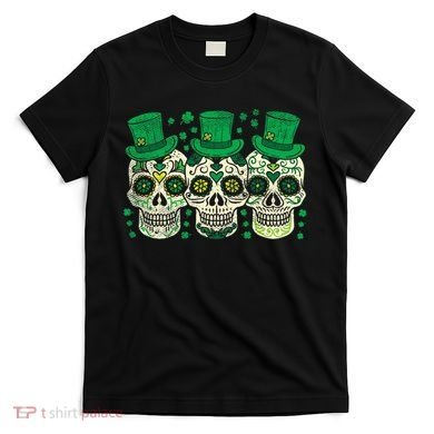 Irish Mexican Sugar Skull Leprechauns Cool St Patricks Day T-Shirt