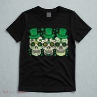 Irish Mexican Sugar Skull Leprechauns Cool St Patricks Day T-Shirt thumb 5