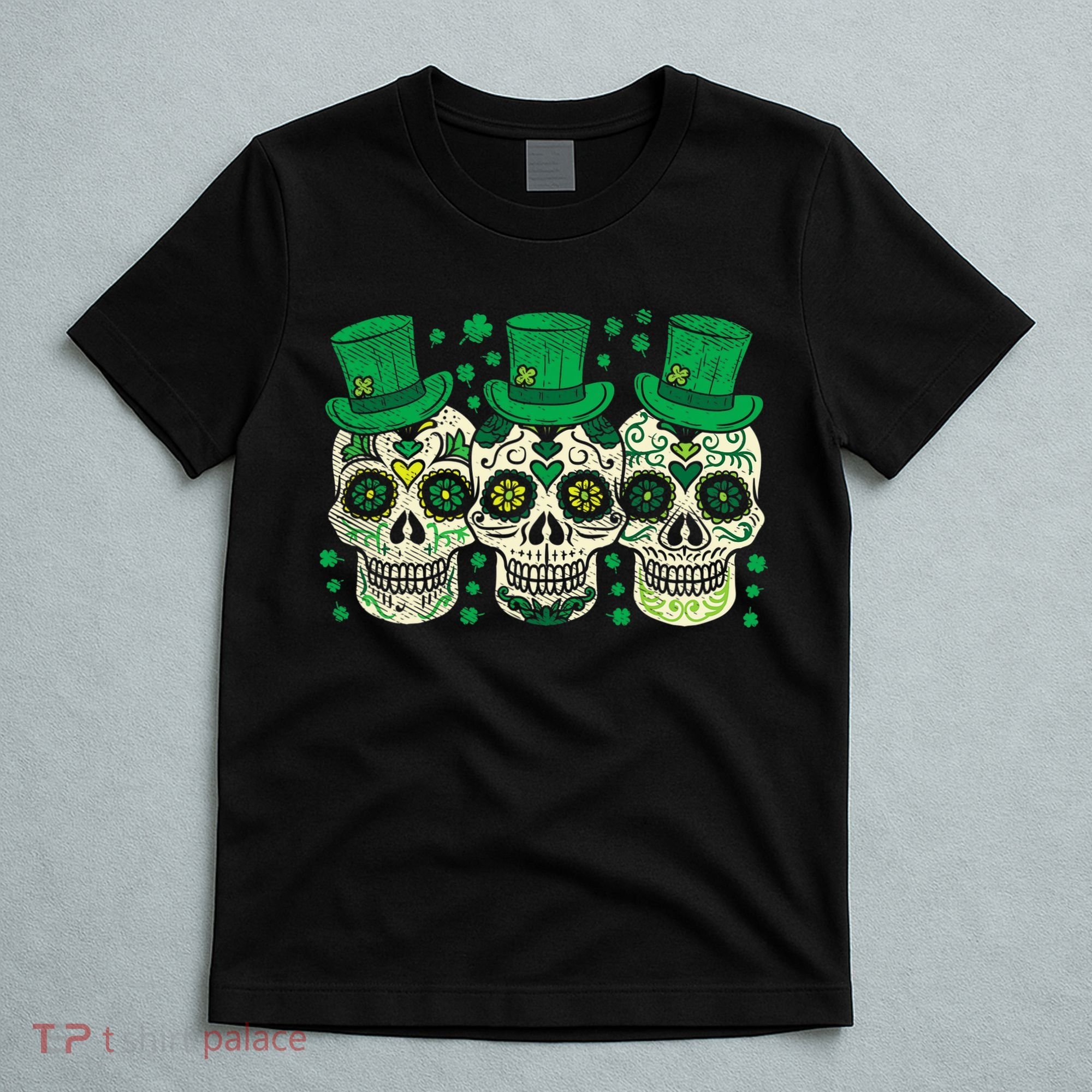 Irish Mexican Sugar Skull Leprechauns Cool St Patricks Day T-Shirt