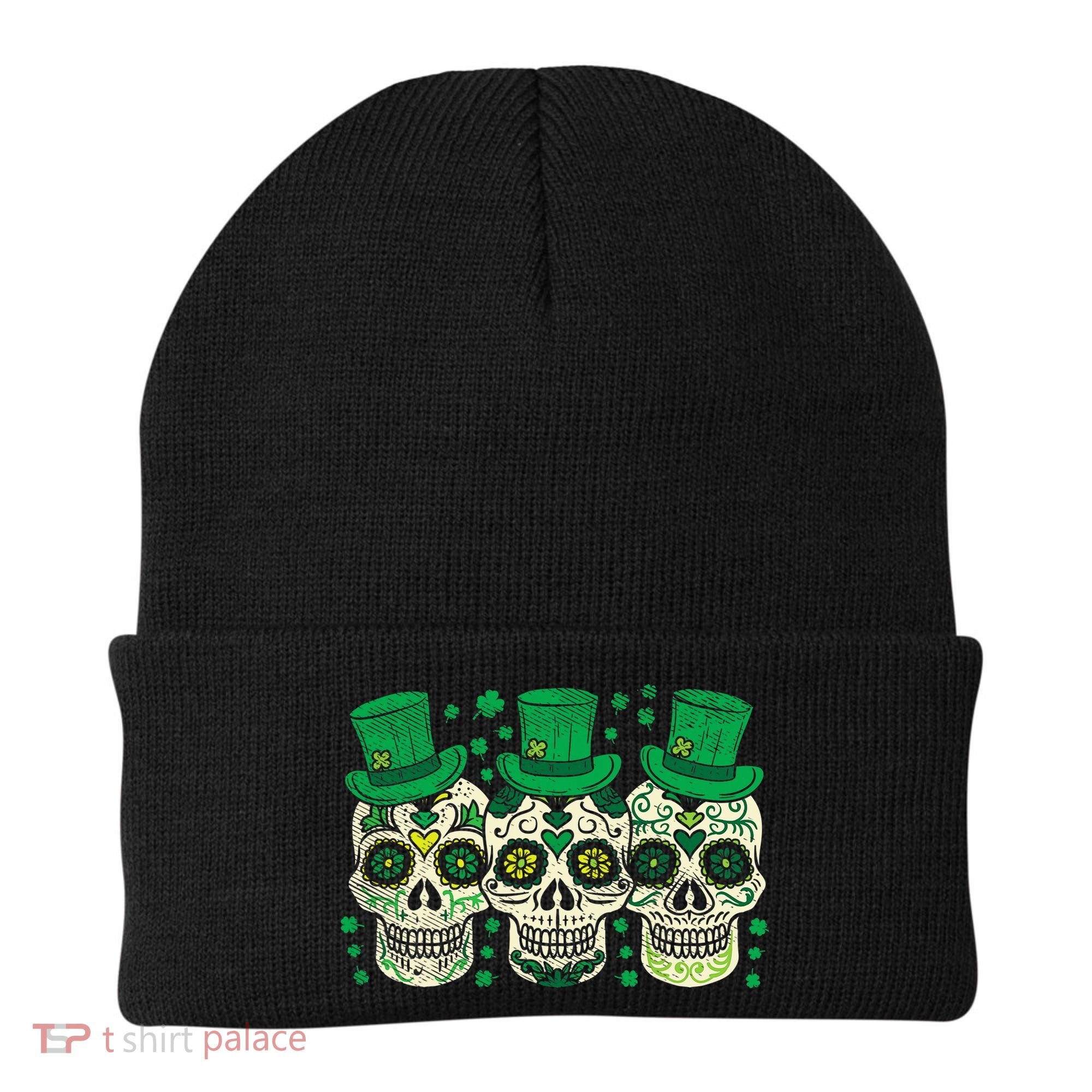 Irish Mexican Sugar Skull Leprechauns Cool St Patricks Day Beanie