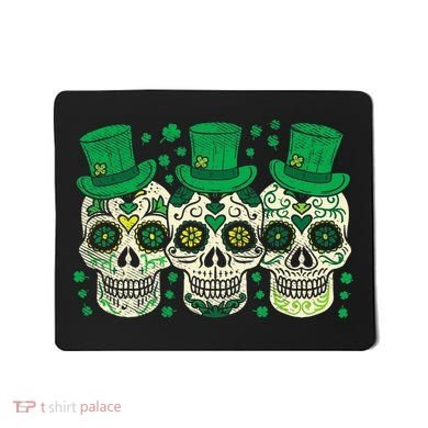 Irish Mexican Sugar Skull Leprechauns Cool St Patricks Day Mousepad