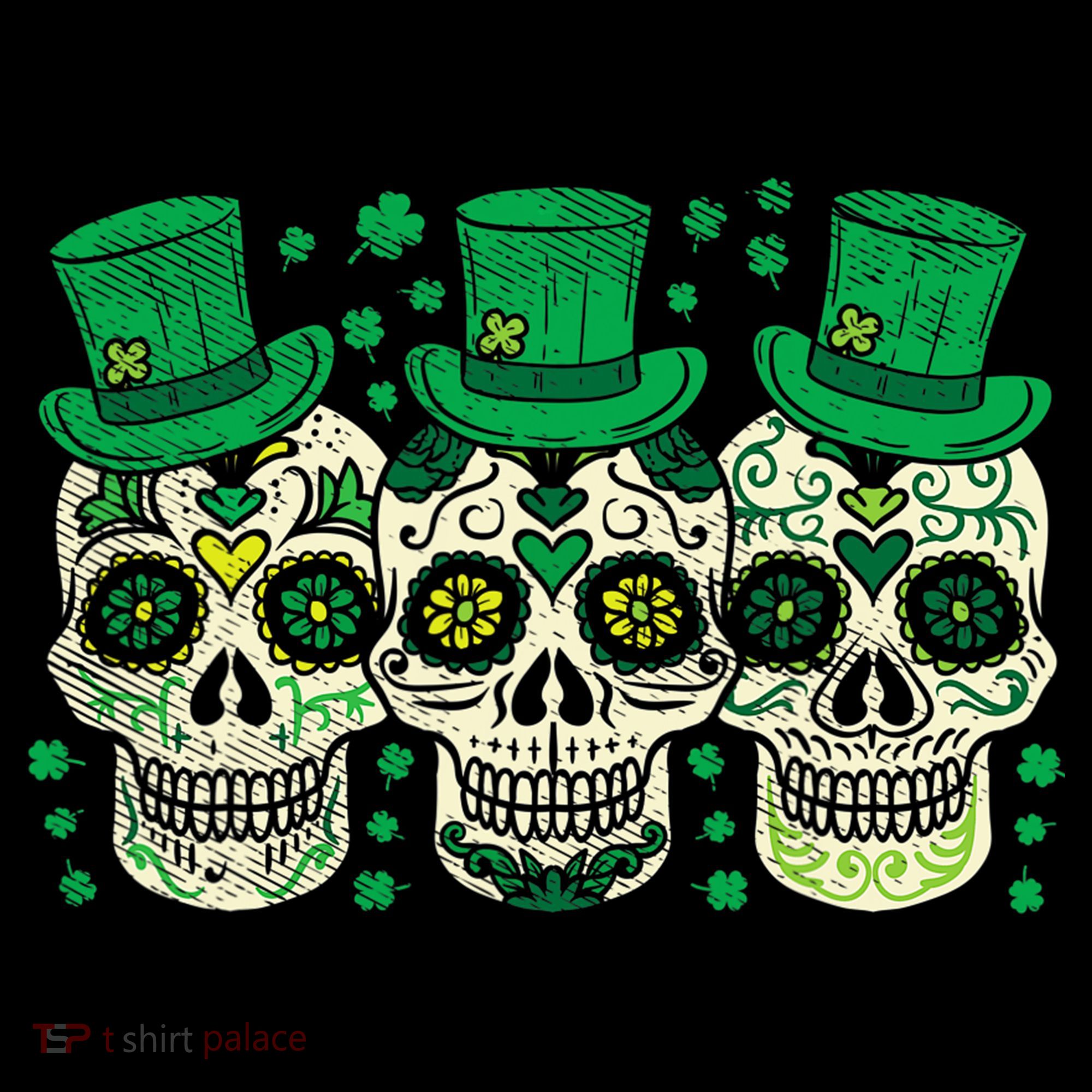 Irish Mexican Sugar Skull Leprechauns Cool St Patricks Day Mousepad