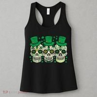 Irish Mexican Sugar Skull Leprechauns Cool St Patricks Day Women's Tank Top thumb 3