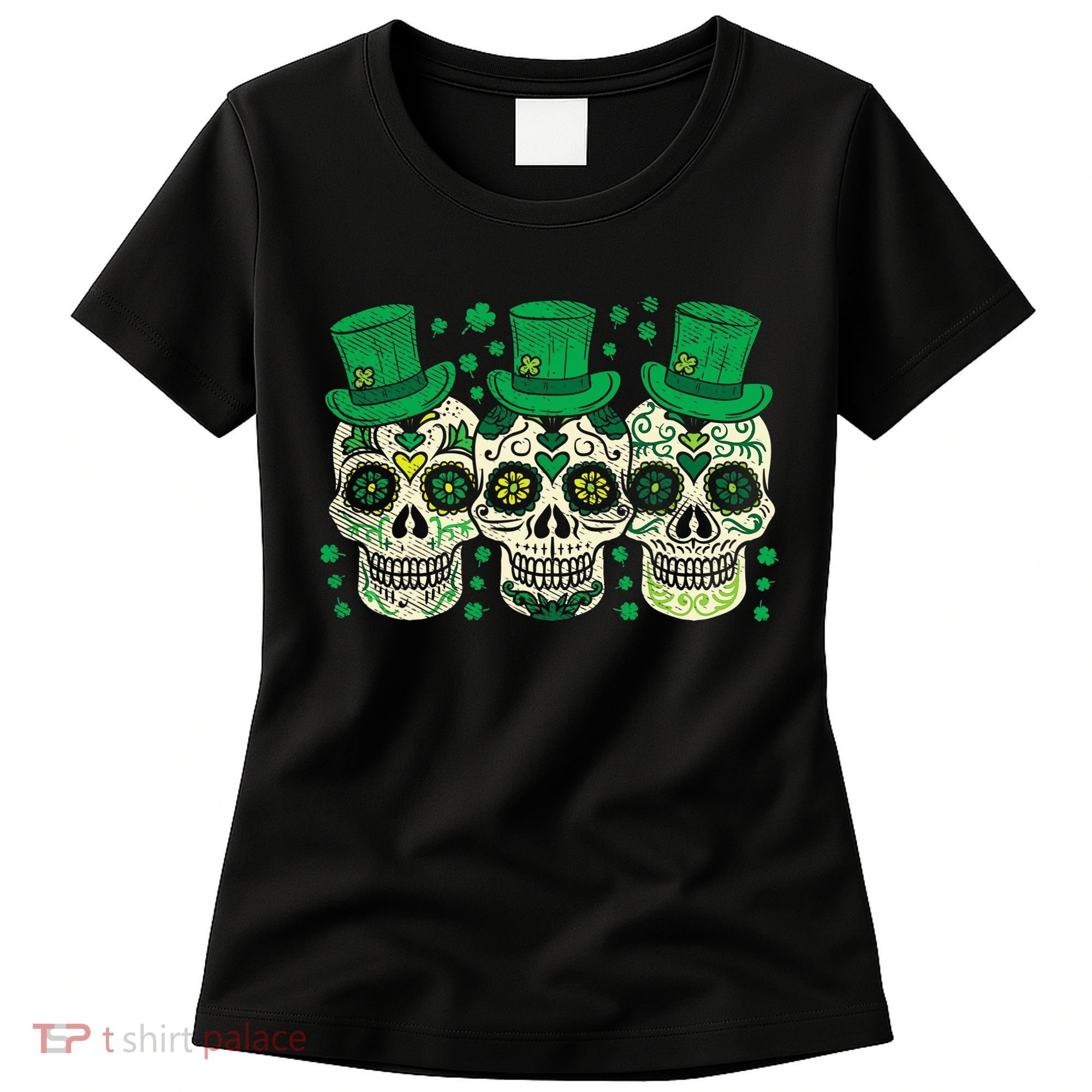 Irish Mexican Sugar Skull Leprechauns Cool St Patricks Day Women's T-Shirt