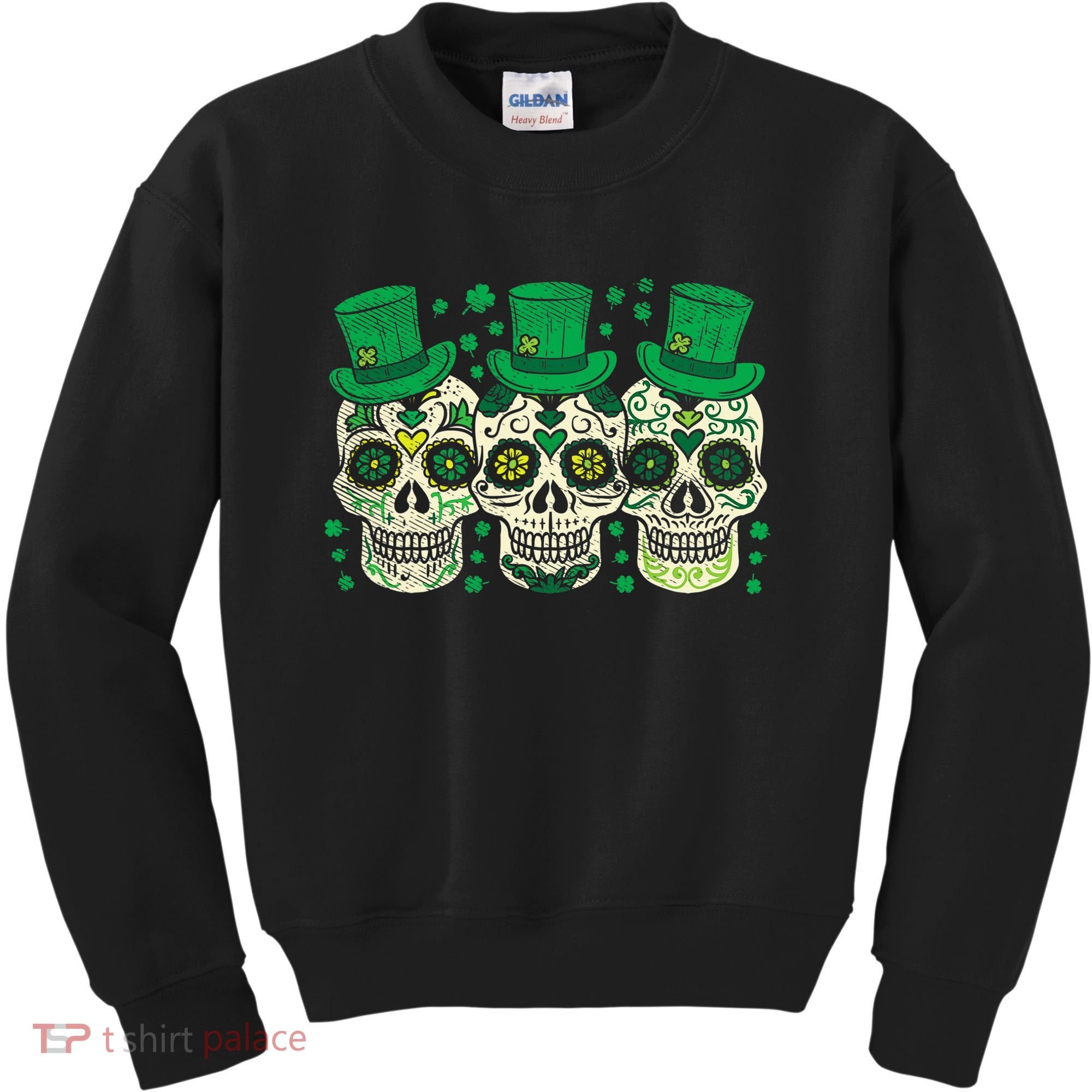 Irish Mexican Sugar Skull Leprechauns Cool St Patricks Day Kids Sweatshirt
