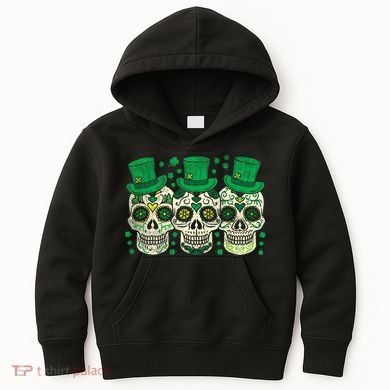 Irish Mexican Sugar Skull Leprechauns Cool St Patricks Day Kids Hoodie