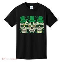 Irish Mexican Sugar Skull Leprechauns Cool St Patricks Day Kids T-Shirt thumb 0
