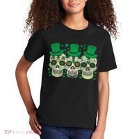 Irish Mexican Sugar Skull Leprechauns Cool St Patricks Day Kids T-Shirt thumb 2