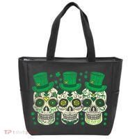 Irish Mexican Sugar Skull Leprechauns Cool St Patricks Day Tote Bag thumb 0
