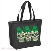 Irish Mexican Sugar Skull Leprechauns Cool St Patricks Day Tote Bag thumb 2