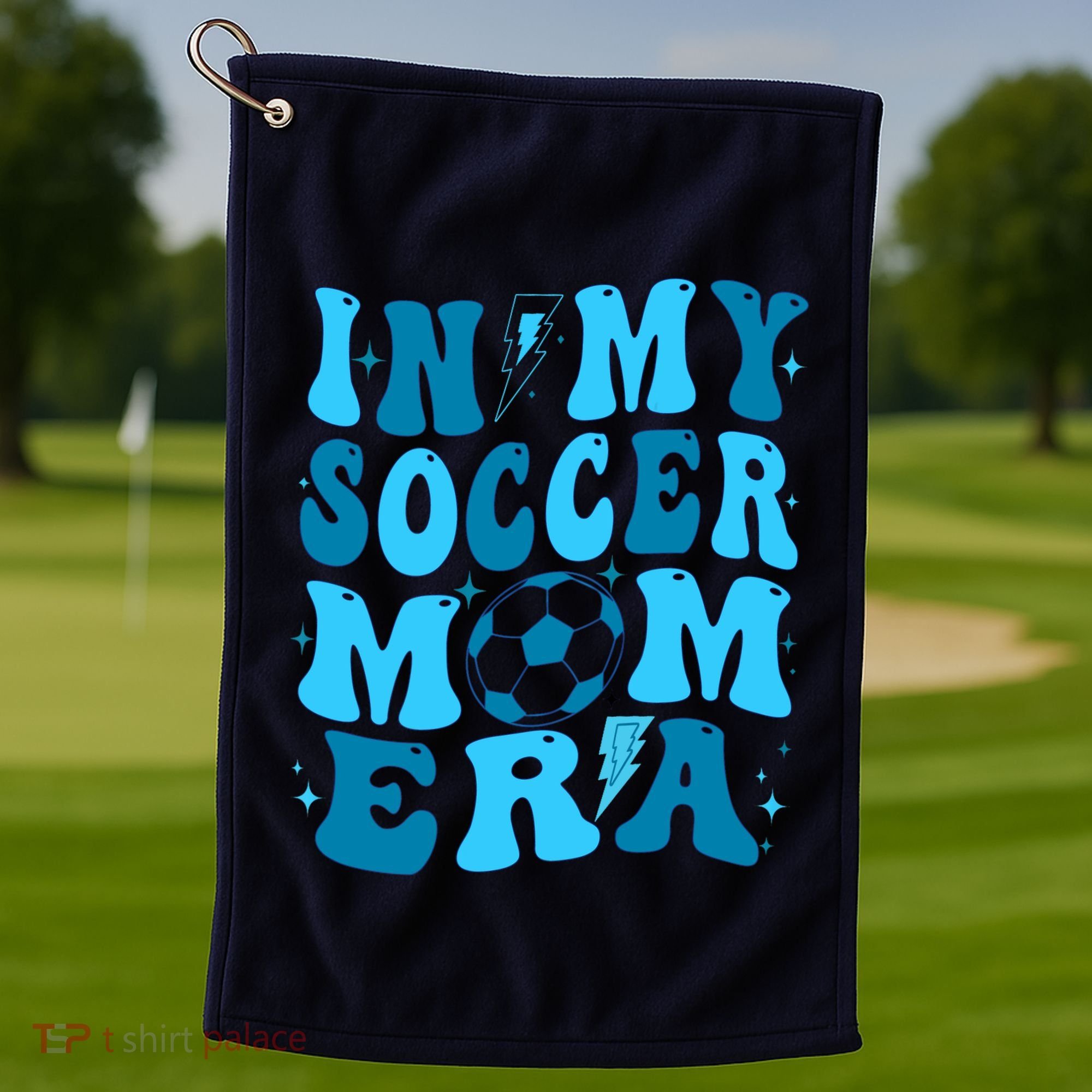 In My Soccer Mom Era (On Back) Golf Towel