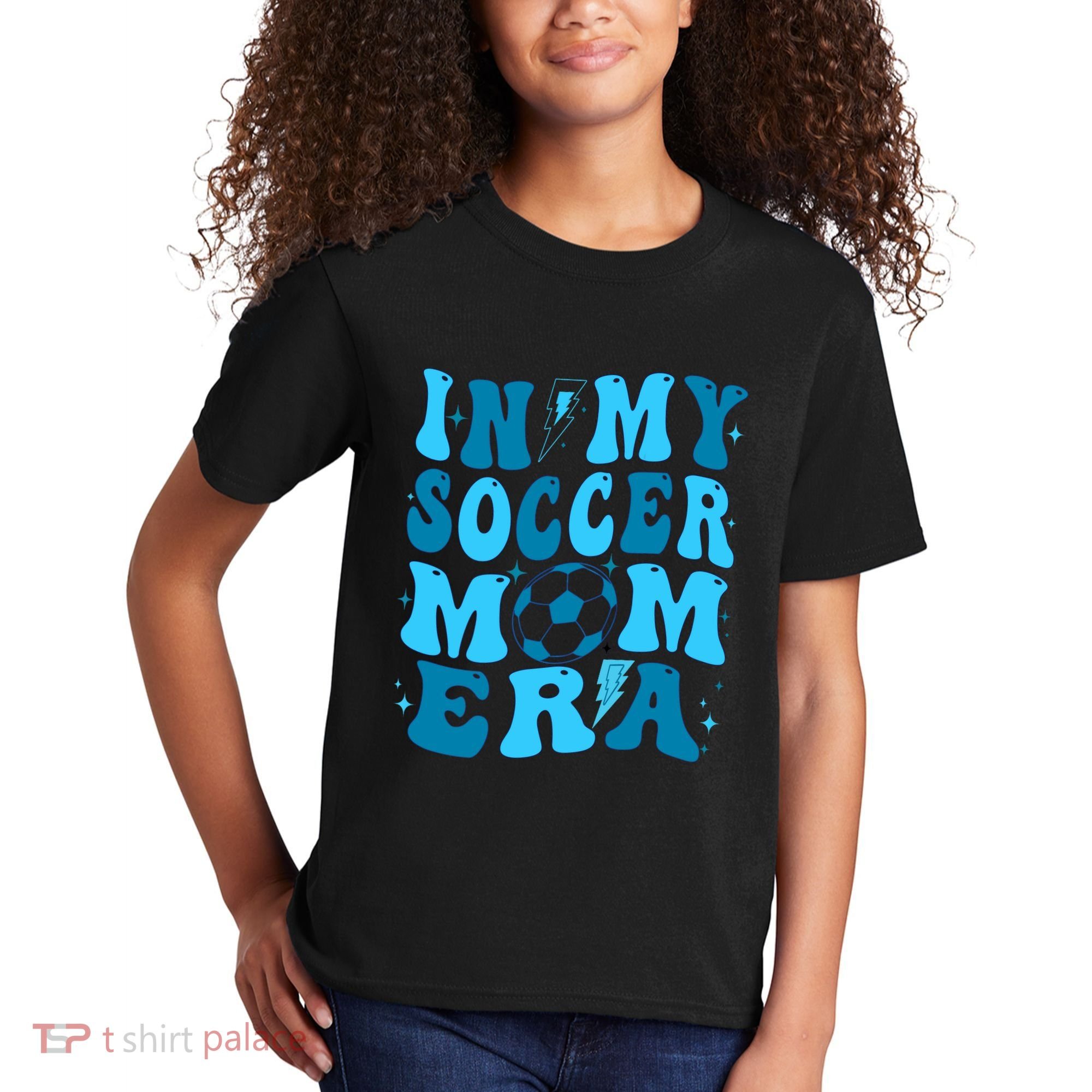 In My Soccer Mom Era (On Back) Kids T-Shirt