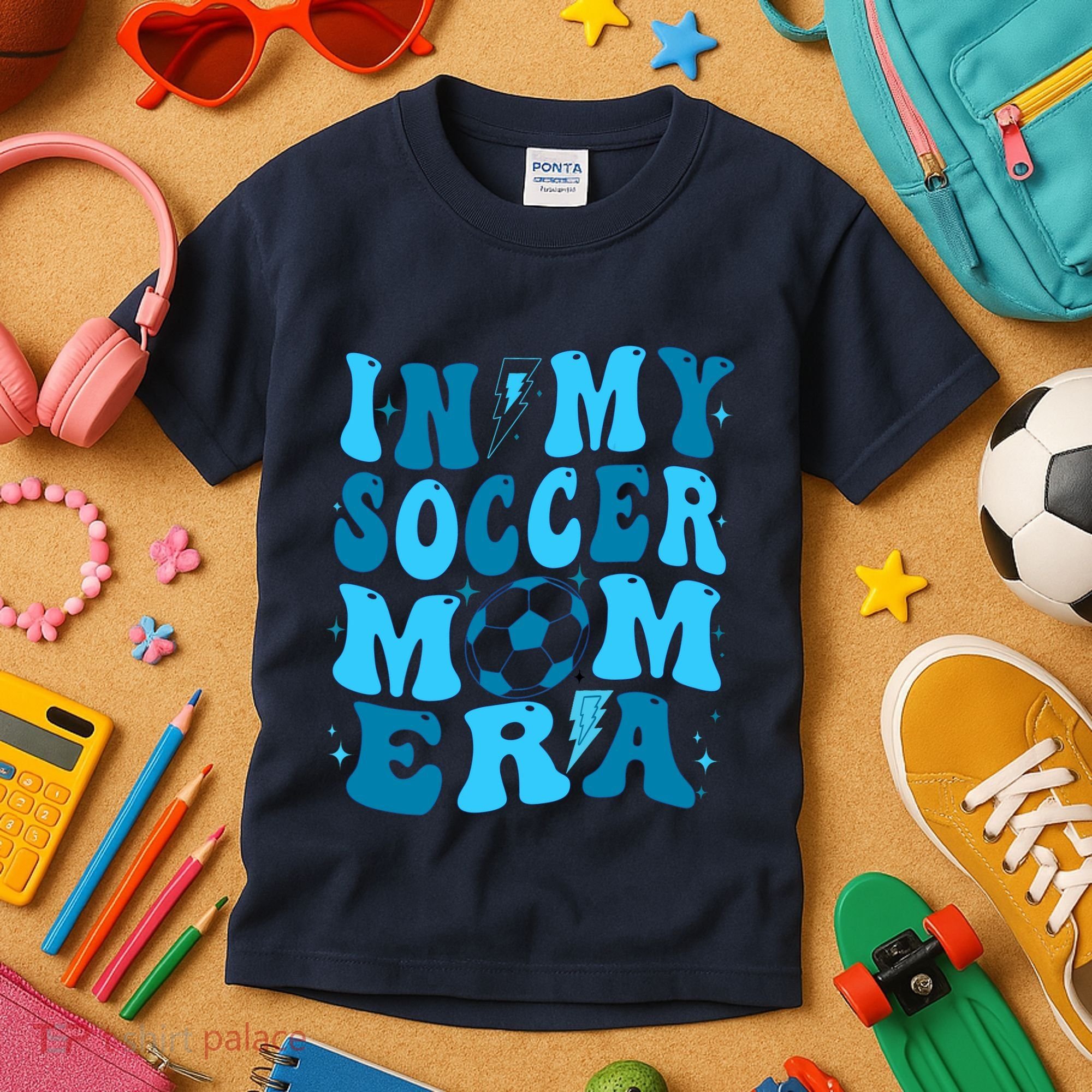 In My Soccer Mom Era (On Back) Kids T-Shirt