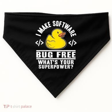 I Make Software Bug Free Programmer Debugging Rubber Duck Gift USA-Made Doggie Bandana