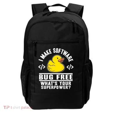 I Make Software Bug Free Programmer Debugging Rubber Duck Gift Backpack