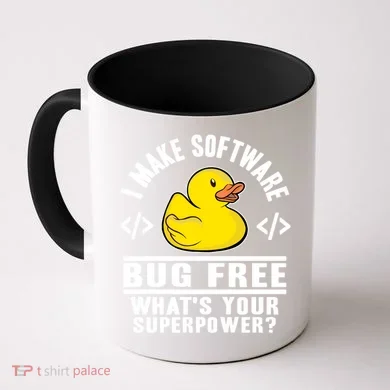 I Make Software Bug Free Programmer Debugging Rubber Duck Gift Coffee Mug