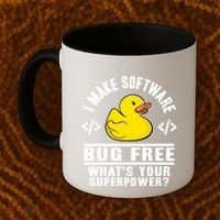 I Make Software Bug Free Programmer Debugging Rubber Duck Gift Coffee Mug thumb 2