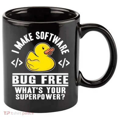 I Make Software Bug Free Programmer Debugging Rubber Duck Gift 11oz C Handle Ceramic Mug