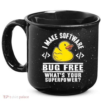I Make Software Bug Free Programmer Debugging Rubber Duck Gift 15oz Campfire Ceramic Mug
