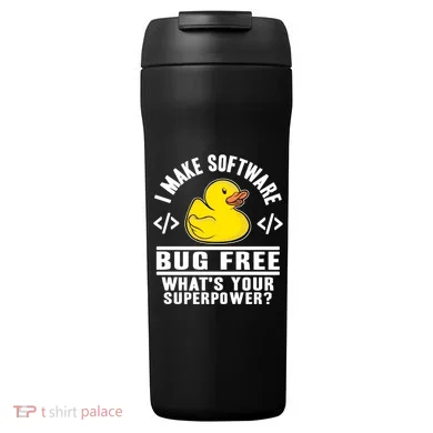 I Make Software Bug Free Programmer Debugging Rubber Duck Gift 24oz Duet Stainless Steel Tumbler