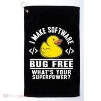 I Make Software Bug Free Programmer Debugging Rubber Duck Gift Golf Towel thumb 0