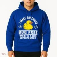 I Make Software Bug Free Programmer Debugging Rubber Duck Gift Hoodie thumb 2
