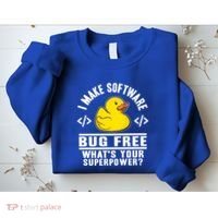 I Make Software Bug Free Programmer Debugging Rubber Duck Gift Sweatshirt thumb 2