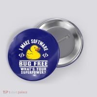 I Make Software Bug Free Programmer Debugging Rubber Duck Gift Button thumb 0