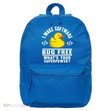 I Make Software Bug Free Programmer Debugging Rubber Duck Gift 16 in Basic Backpack
