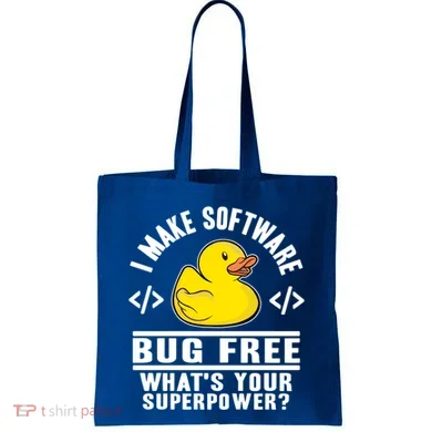I Make Software Bug Free Programmer Debugging Rubber Duck Gift Tote Bag