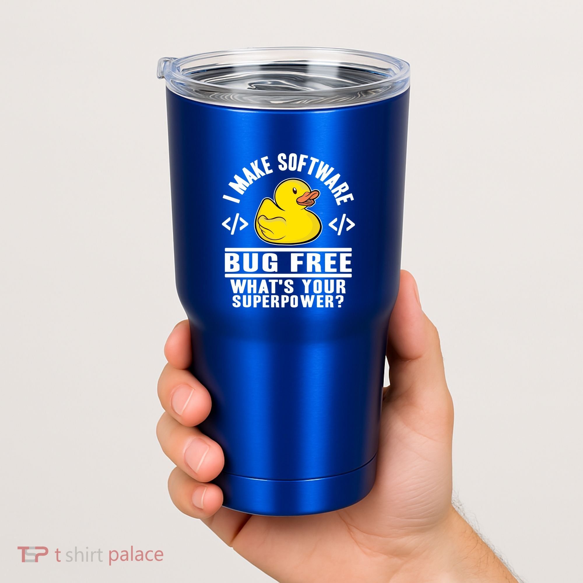 I Make Software Bug Free Programmer Debugging Rubber Duck Gift Tumbler