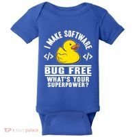 I Make Software Bug Free Programmer Debugging Rubber Duck Gift Baby Bodysuit thumb 0