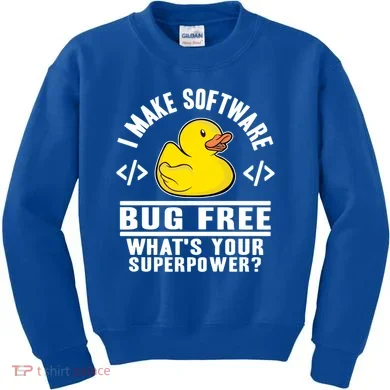 I Make Software Bug Free Programmer Debugging Rubber Duck Gift Kids Sweatshirt