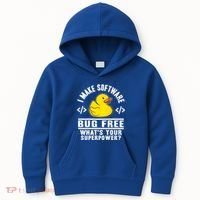 I Make Software Bug Free Programmer Debugging Rubber Duck Gift Kids Hoodie thumb 0