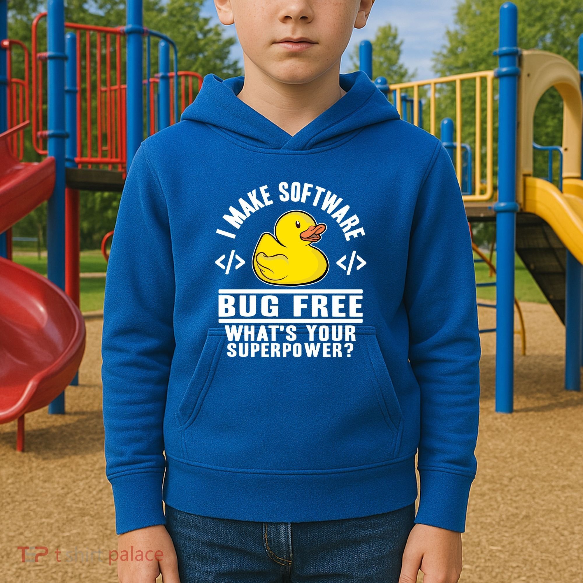 I Make Software Bug Free Programmer Debugging Rubber Duck Gift Kids Hoodie