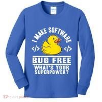 I Make Software Bug Free Programmer Debugging Rubber Duck Gift Kids Long Sleeve Shirt thumb 0