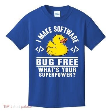 I Make Software Bug Free Programmer Debugging Rubber Duck Gift Kids T-Shirt