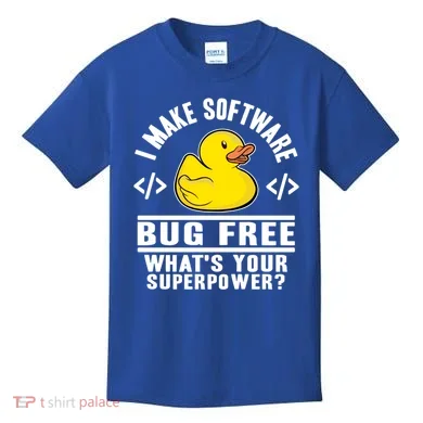 I Make Software Bug Free Programmer Debugging Rubber Duck Gift Kids T-Shirt