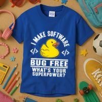 I Make Software Bug Free Programmer Debugging Rubber Duck Gift Kids T-Shirt thumb 3